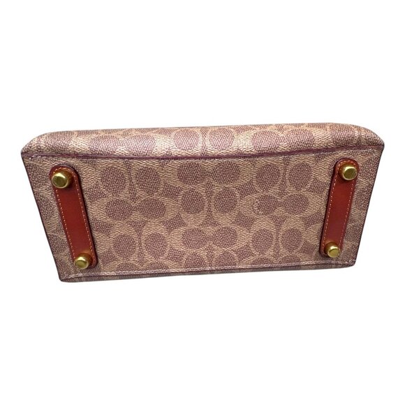 Coach Signature Willow Canvas Mini Tote Bag Purse Pocketbook Leather Handles - Picture 12 of 12